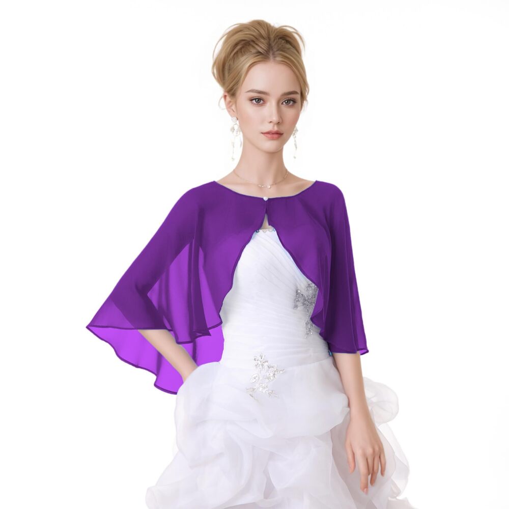 4276 Women's Elegant Chiffon Shawl Wraps Shrug For Evening Dresses Wedding